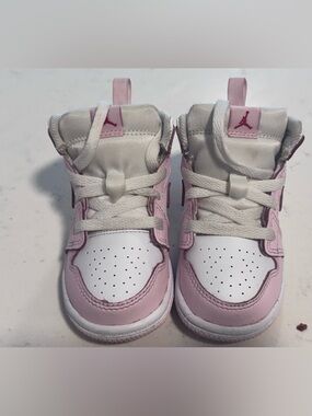 Jordan Kids' Pink and White High-Top Sneakers